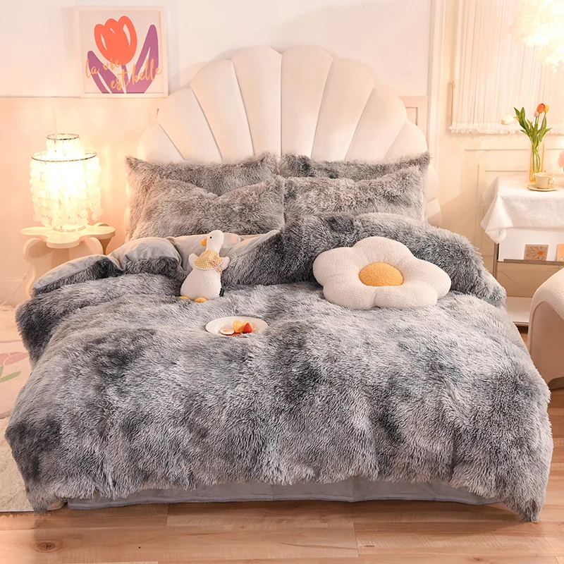 3Pcs Super Shaggy Coral Fleece Warm Cozy Princess Bedding Set Mink Velvet Duvet Cover Set Bed Comforter Cover Blanket Pillowcase 36 S8972c4d0fd114429a29e38a730978de9l