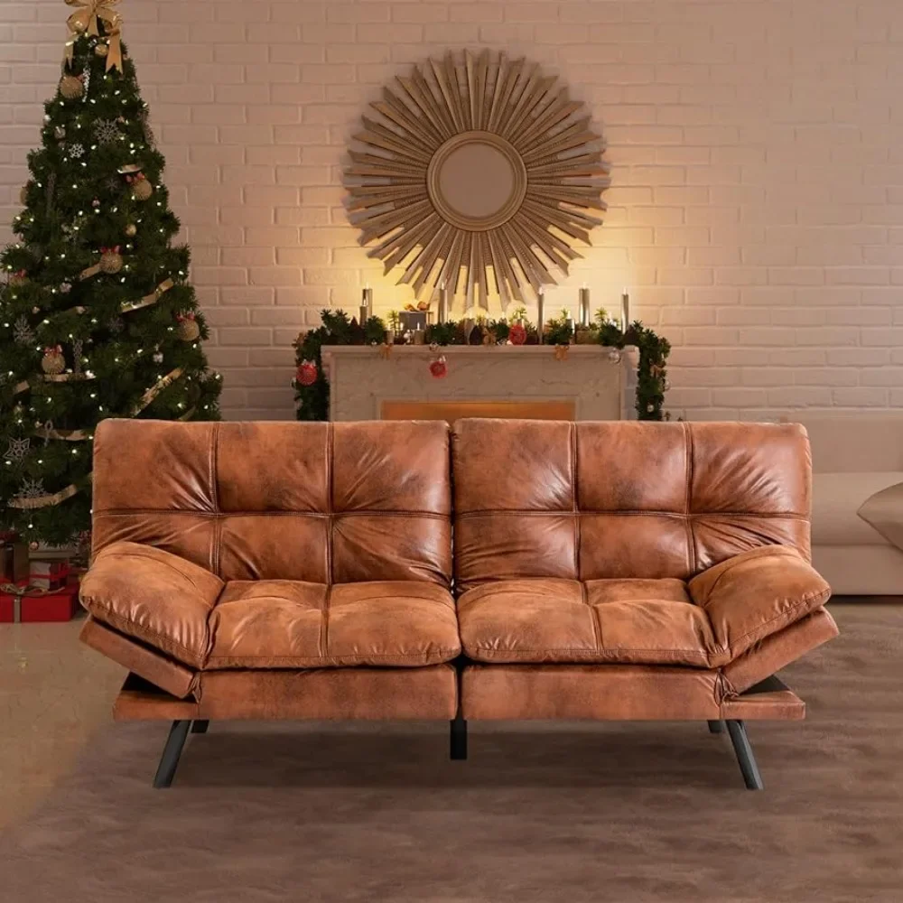Convertible Futon Sofa Bed/Couch, Memory Foam Splitback Sofa,Small Euro Lounger Sofa for Compact Living Spaces,Home Office Brown
Convertible Futon Sofa Bed/Couch, Memory Foam Splitback Sofa,Small Euro Lounger Sofa for Compact Living Spaces,Home Office Brown