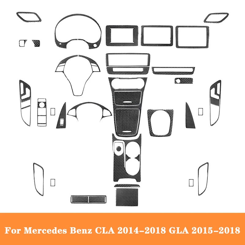 Carbon Fiber Black Stickers Various Parts Car Interior Decorative Accessories For Mercedes Benz CLA 2014-2018 / GLA 2015-2018
Carbon Fiber Black Stickers Various Parts Car Interior Decorative Accessories For Mercedes Benz CLA 2014-2018 / GLA 2015-2018