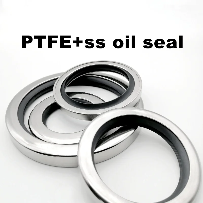 

PTFE ID70/75/85* OD85/90/92/95/105*8/10/12mm double lip oil seal stainless steel shaft seal