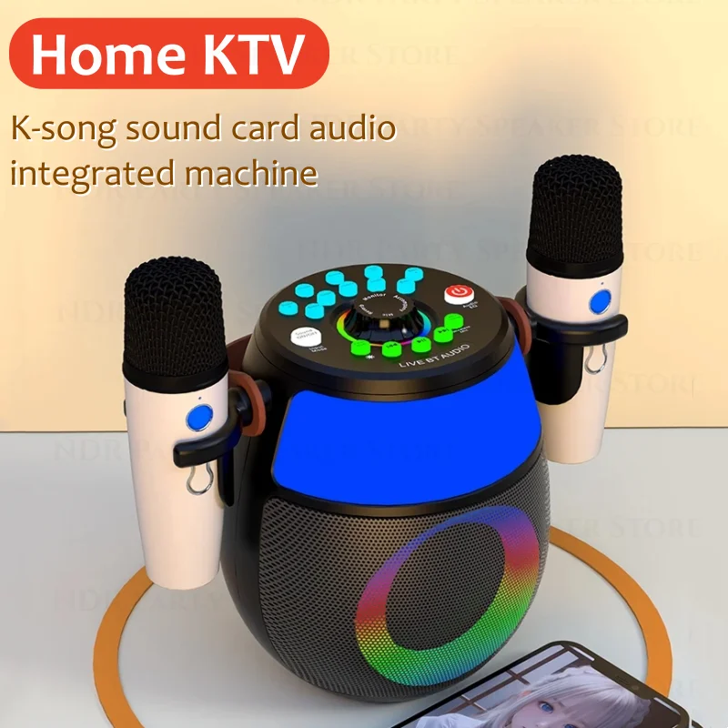 Новые динамики K-song со звуковой картой, интегрированные портативные беспроводные колонки для караоке
Новые динамики K-song со звуковой картой, интегрированные портативные беспроводные колонки для караоке