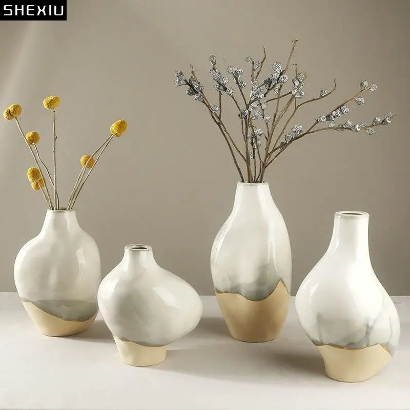 

Creative Inkwash Painting Decorative Ceramic Vase Flowers Pots Desk Decoration Flower Arrangement Floral Vases Modern Home Decor