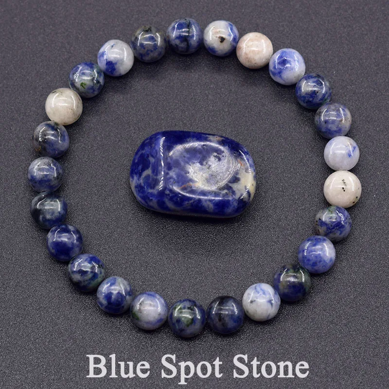 Natural Stone Bead Bracelets Blue Spot Stone