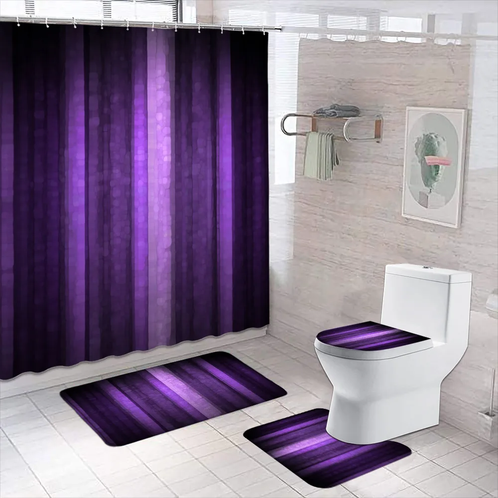 Purple Shower Curtain and Rug Set of 4, Abstract Mosaic Glass Art Texture, Shower Curtain Bath Mat Toilet Mat Set Bathroom Decor
Purple Shower Curtain and Rug Set of 4, Abstract Mosaic Glass Art Texture, Shower Curtain Bath Mat Toilet Mat Set Bathroom Decor