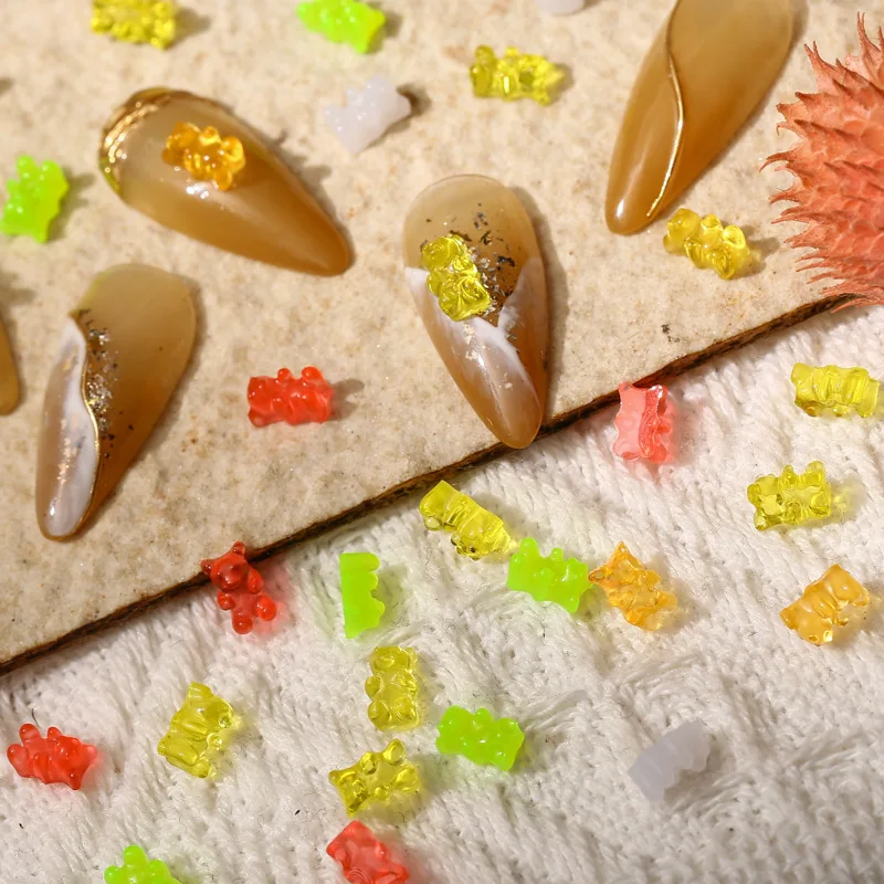 50pcs Kawaii Jelly Gummy Bear Nail Art Decoration Mixed Candy 3D Resin Rhinestones Charms Luxury DIY Design Parts Nail Supply
50pcs Kawaii Jelly Gummy Bear Nail Art Decoration Mixed Candy 3D Resin Rhinestones Charms Luxury DIY Design Parts Nail Supply