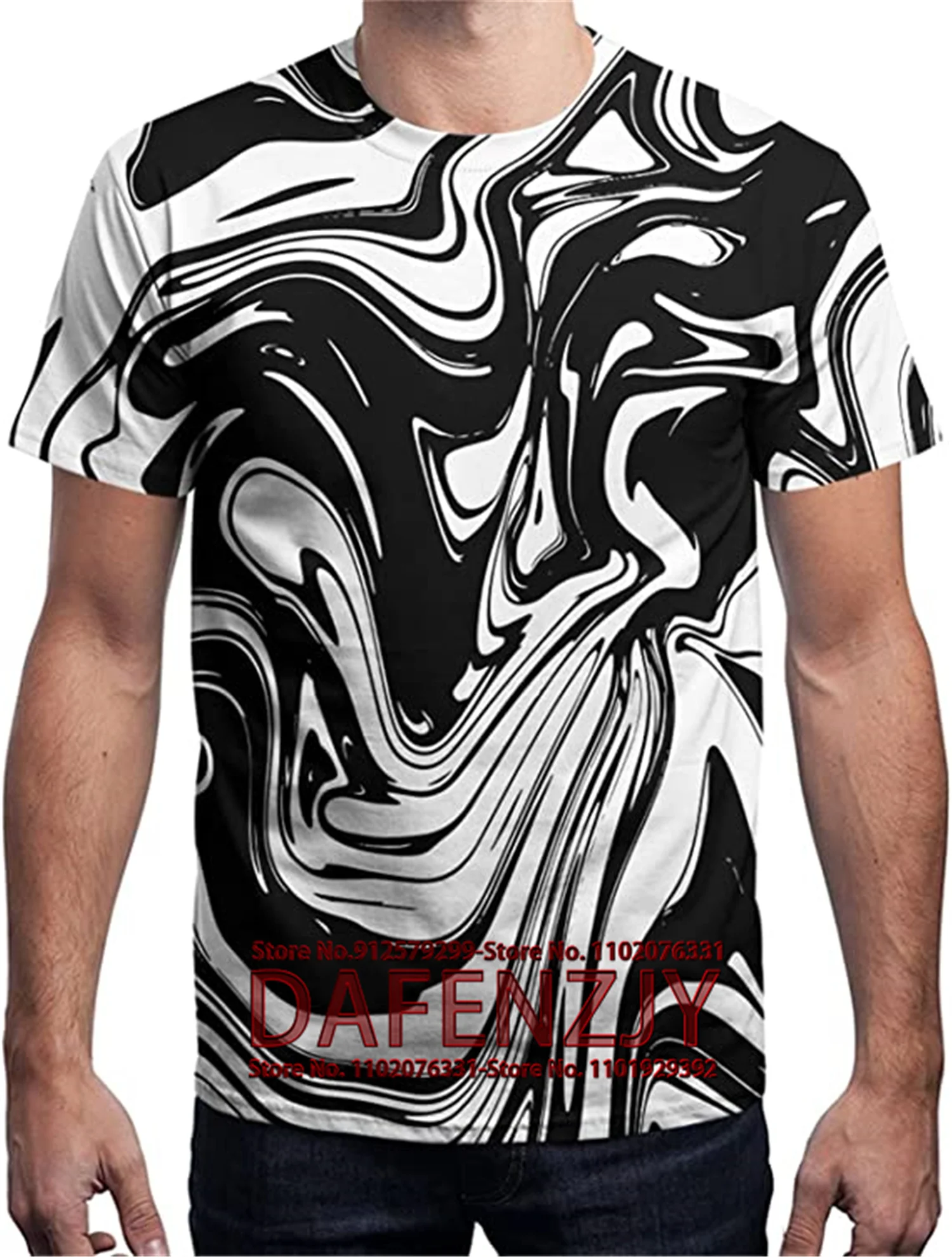 Black and White Psychedelic Vertigo Printed T-shirt Casual Cool Fashion 3D Short Sleeve Personality T-shirts
Black and White Psychedelic Vertigo Printed T-shirt Casual Cool Fashion 3D Short Sleeve Personality T-shirts