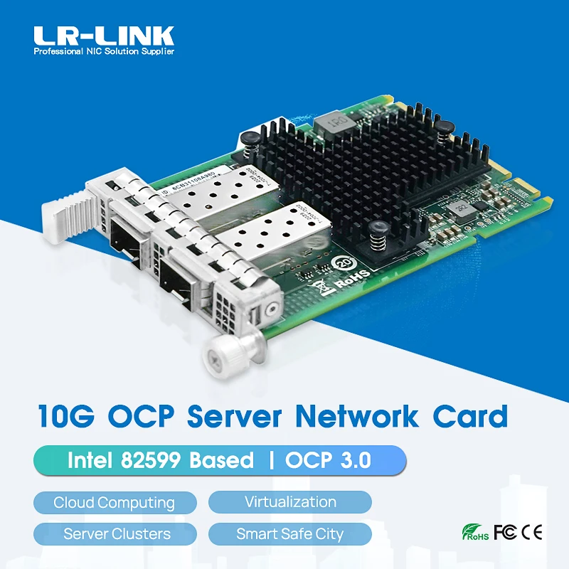 

LR-LINK 3012PF OCP 3.0 Dual-port Mezzanine 10Gb Network Card SFP+ Ethernet Network Adapter Based on Intel 82599ES Chip