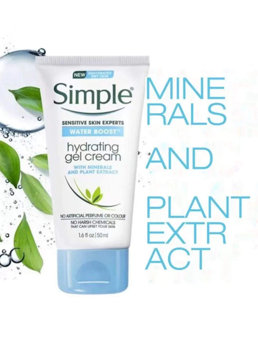 

SIMPLE Hydrating Cream 50ml Hydrating Gel Cream for Sensitive Skin Face Cream Moisturising Skincare Products Rare Beauty