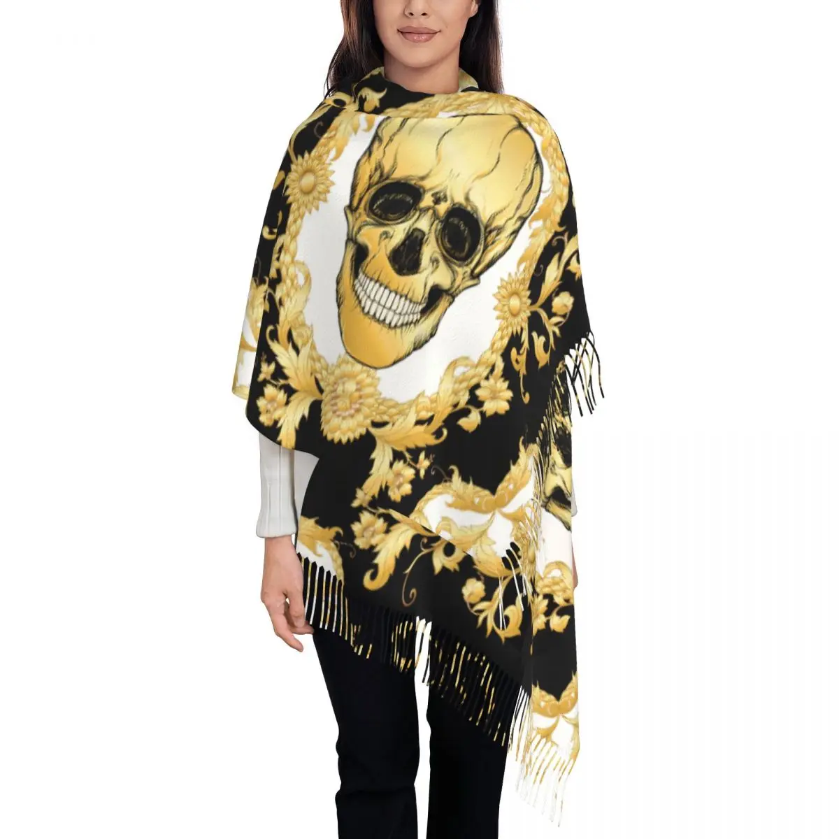Lady Large Luxury European Skull Baroque Floral Scarves Women Winter Fall Thick Warm Tassel Shawl Wraps Rococo Style Scarf
Lady Large Luxury European Skull Baroque Floral Scarves Women Winter Fall Thick Warm Tassel Shawl Wraps Rococo Style Scarf