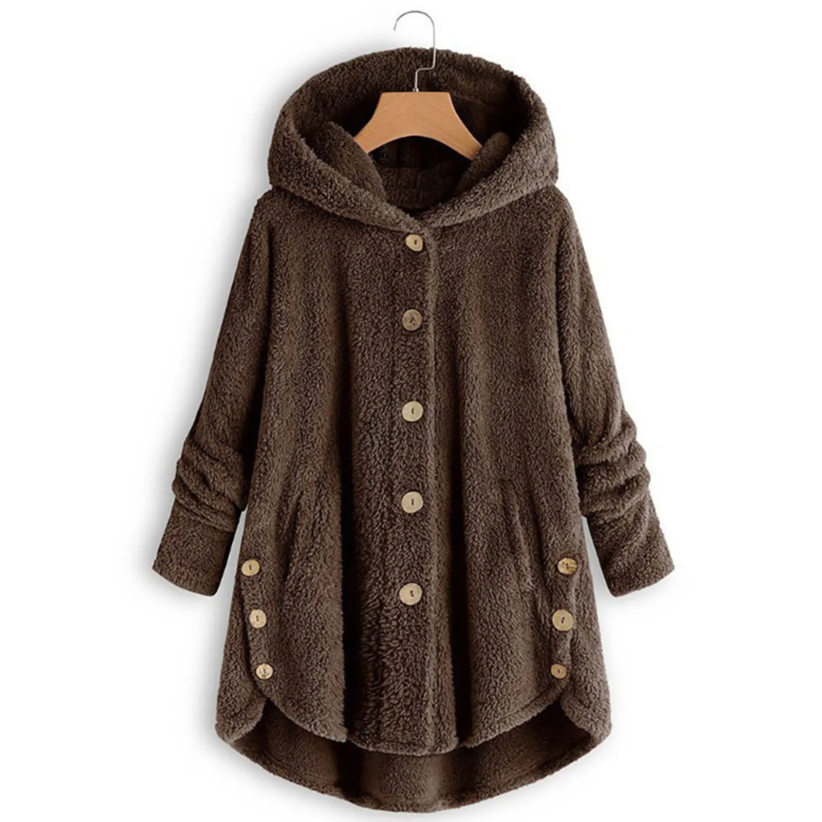 Hoodies Women Plus Size Button Plush Tops Hooded Loose Wool Coat Winter Jackets Keep Warm Pockets Sweatshirts Tops Ropa De Mujer
Hoodies Women Plus Size Button Plush Tops Hooded Loose Wool Coat Winter Jackets Keep Warm Pockets Sweatshirts Tops Ropa De Mujer