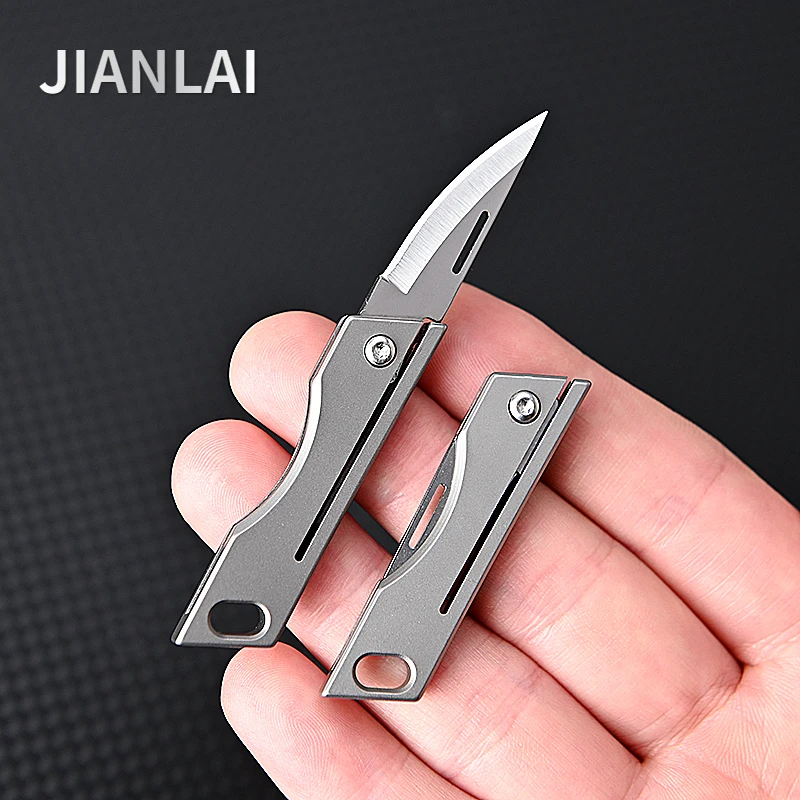 

New Mini Titanium Alloy TC4 Folding Knife EDC Portable Keychain Pendant Knife Express Unpacking Pocket Knife Gift EDC Tool