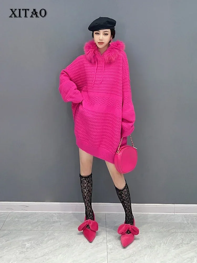 XITAO Hollow Out Knitting Sweater Fashion Hooded Pullover Women Long Top 2023 Winter All-match New Solid Color Sweater DMJ3037
XITAO Hollow Out Knitting Sweater Fashion Hooded Pullover Women Long Top 2023 Winter All-match New Solid Color Sweater DMJ3037