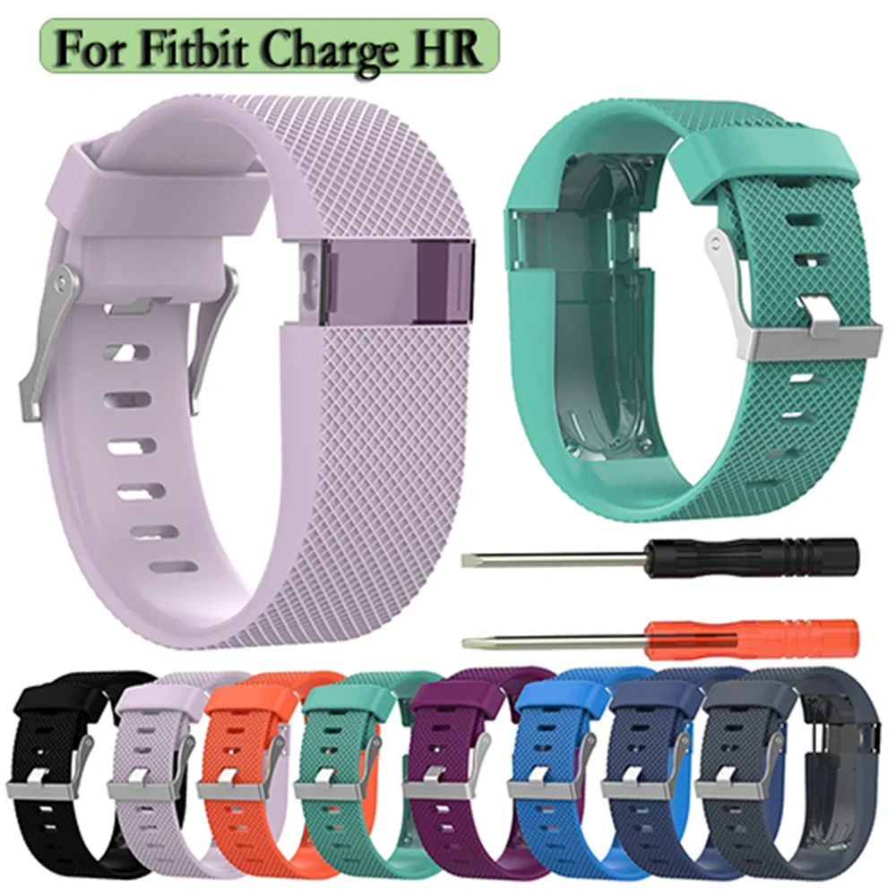 

High quality Silicone sport watchbands For Fitbit Charge HR smart watch wristband Replace Strap bracelet with Tool Adjustable