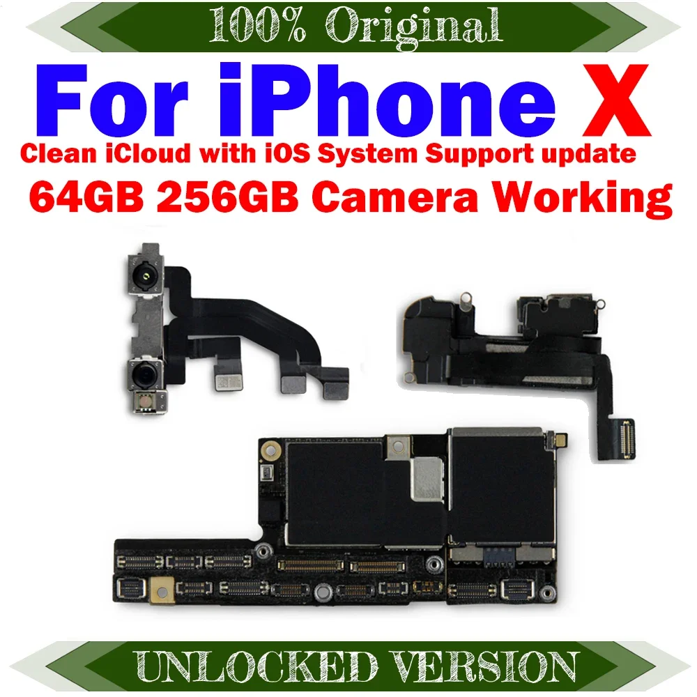 LL/A US Motherboard Original For iPhone X Logic Main Board With Face ID With Full Chips IOS System Clean iCloud LTE 4G Network
LL/A US Motherboard Original For iPhone X Logic Main Board With Face ID With Full Chips IOS System Clean iCloud LTE 4G Network