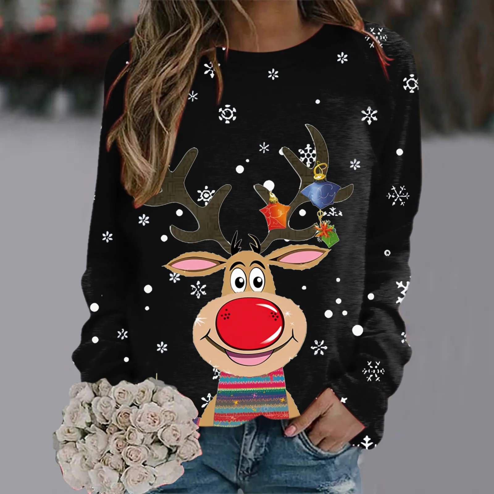 Women Christmas Sweatshirt Long Sleeve Pullover Vintage Christmas Deer Print Sweatshirt Woman Clothing Sudaderas Pull Femme
Women Christmas Sweatshirt Long Sleeve Pullover Vintage Christmas Deer Print Sweatshirt Woman Clothing Sudaderas Pull Femme
