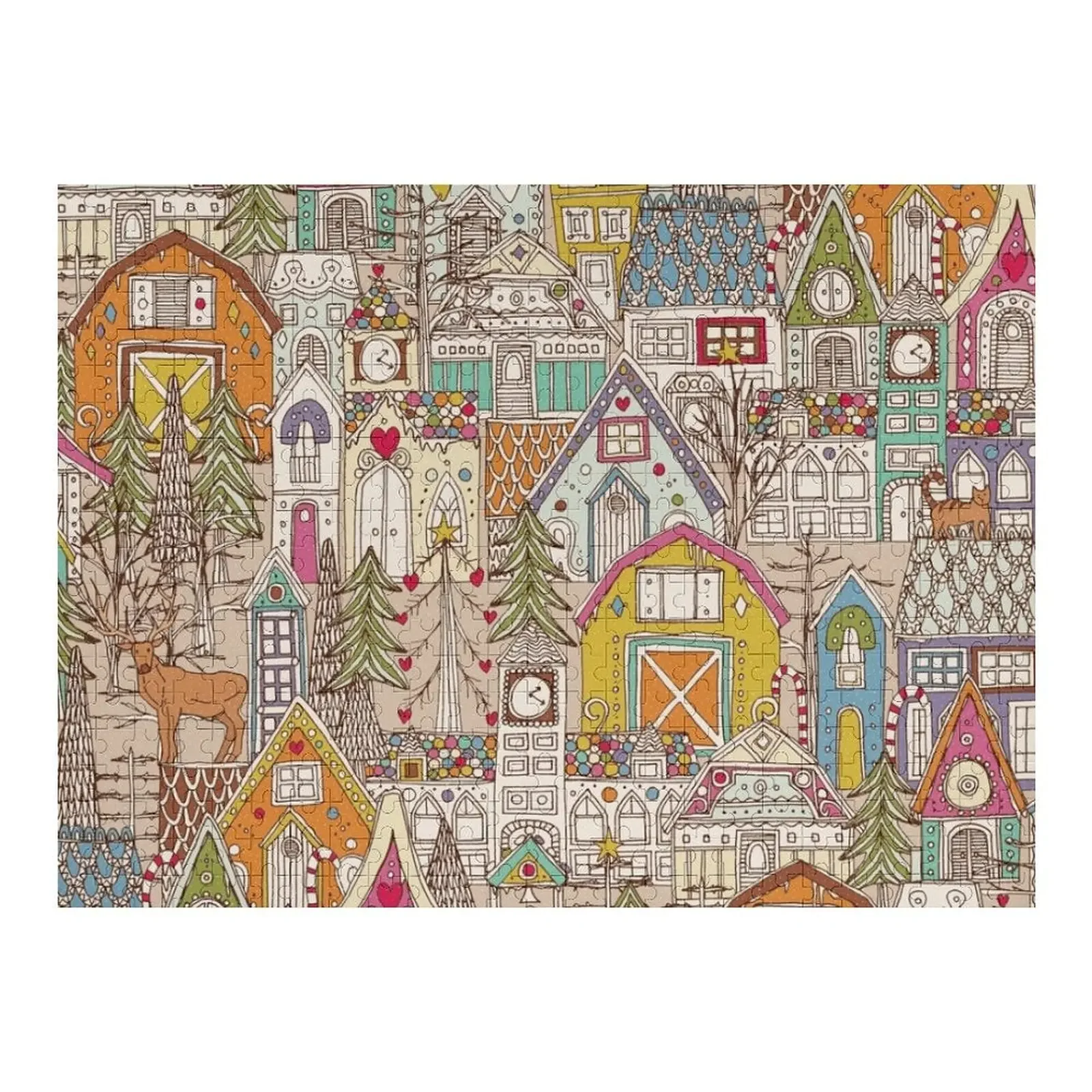 

vintage gingerbread town Jigsaw Puzzle Personalised With Photo Personalized Baby Object Puzzle