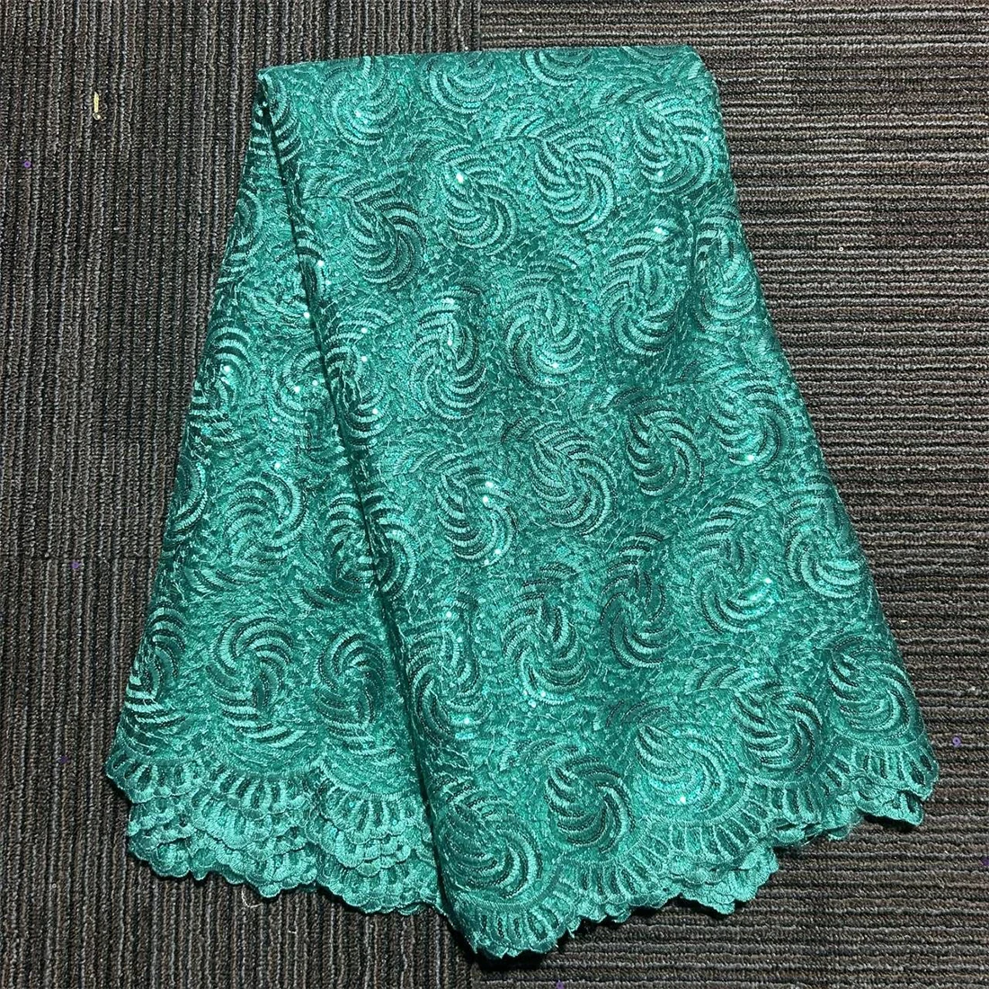 

Teal Green African Sequin Lace Fabric 5 Yards Embroidered Swiss Net Materials French Laces 2024 High Quality Tulle Nigerian Lace