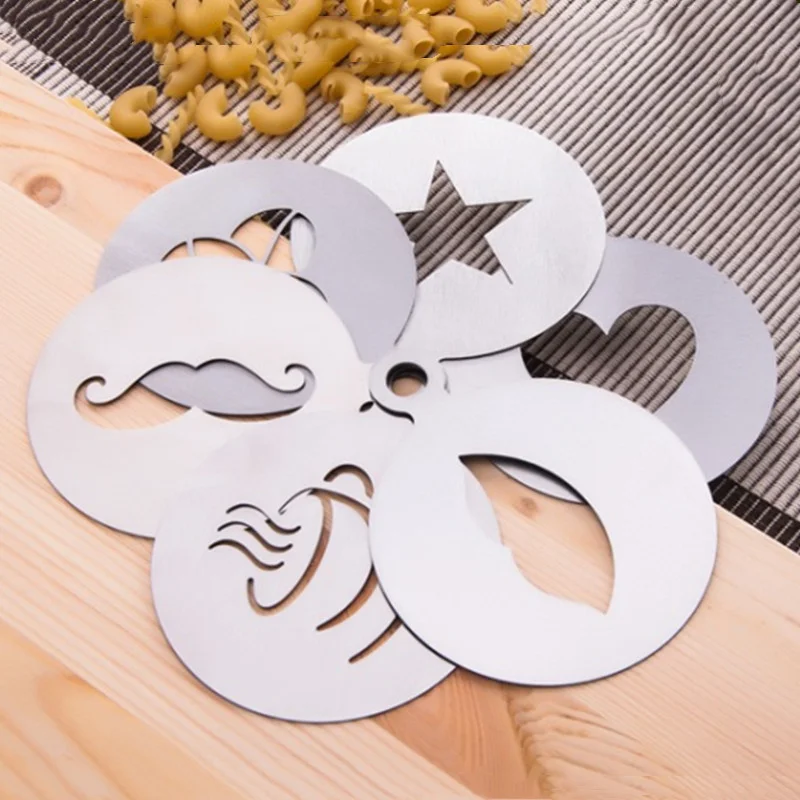 6pcs/set Stainless Steel Coffee Stencils Fancy Coffee Printing Cake Stencils Coffee Drawing Cappuccino Mold Powdered Sieve Tools
6pcs/set Stainless Steel Coffee Stencils Fancy Coffee Printing Cake Stencils Coffee Drawing Cappuccino Mold Powdered Sieve Tools
