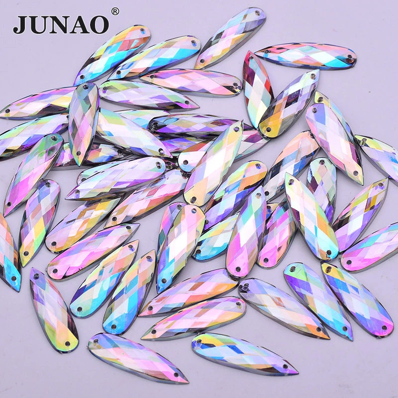 JUNAO 30pcs 8x28mm Large Sewing Crystal AB Drop Rhinestones Flat Back Acrylic Appliques Sew On Strass Diamond for Clothes
JUNAO 30pcs 8x28mm Large Sewing Crystal AB Drop Rhinestones Flat Back Acrylic Appliques Sew On Strass Diamond for Clothes