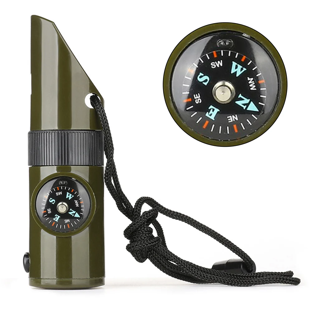 7 In 1 Multi-function Whistle High-Decibel W/ Led Light Thermometer Outdoor Camping Accessories ABS 9.8 Compasses-function Green
7 In 1 Multi-function Whistle High-Decibel W/ Led Light Thermometer Outdoor Camping Accessories ABS 9.8 Compasses-function Green