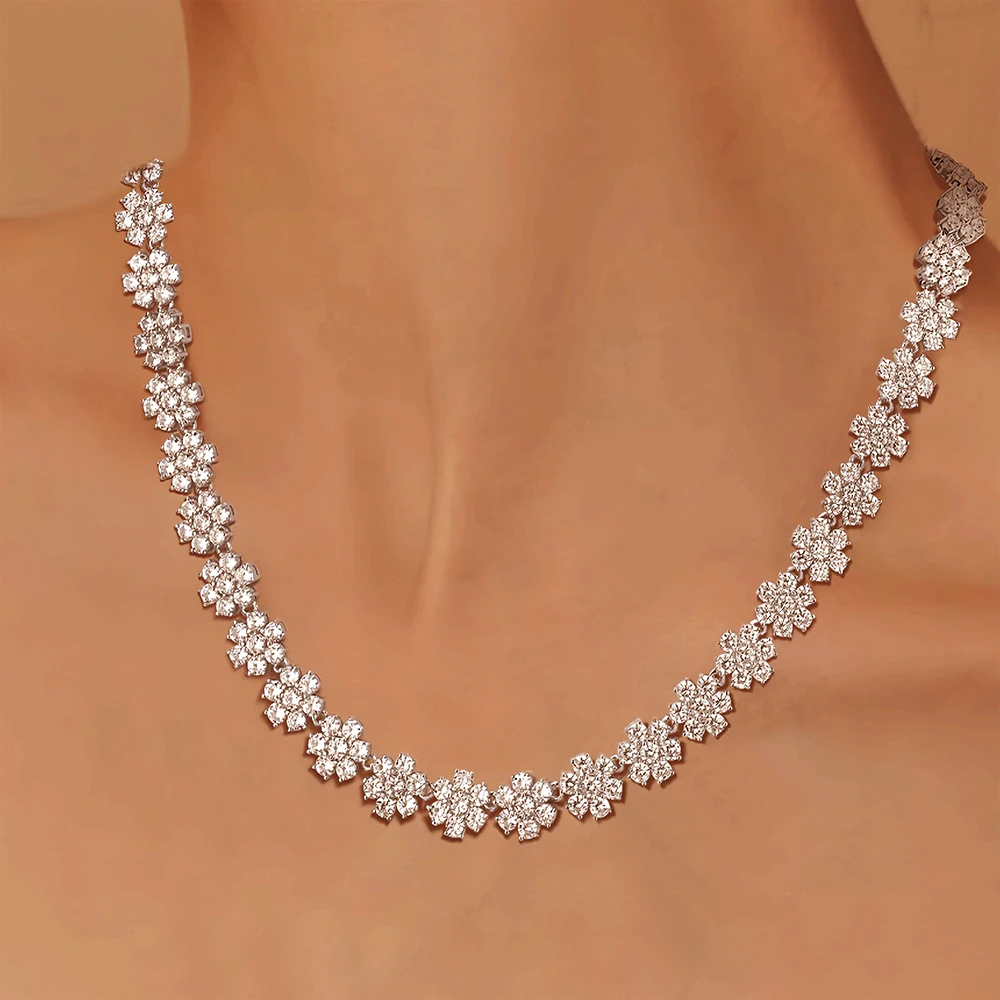 Luxury Flower Moissanite Tennis Necklaces for Women Bride Full Diamond Necklace 925 Sterling Silver Wedding Jewelry Original 6 Mallzona S899788dfaaa3419a907f82f28d6a0820G Luxury Flower Moissanite Tennis Necklaces for Women Bride Full Diamond Necklace 925 Sterling Silver Wedding Jewelry Original Mallzona