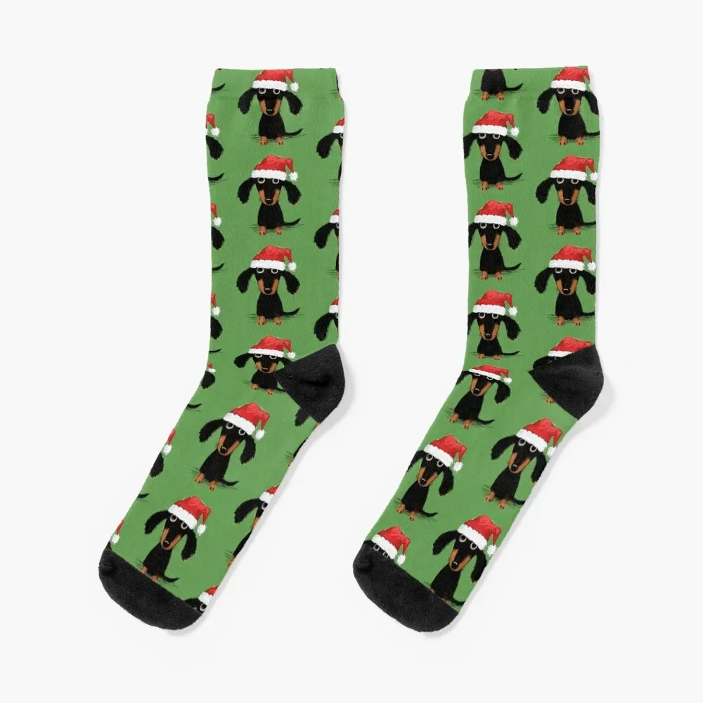 

Doxie Clause Santa Dachshund | Funny Wiener Dog Christmas Socks winter Argentina ankle Socks For Women Men's