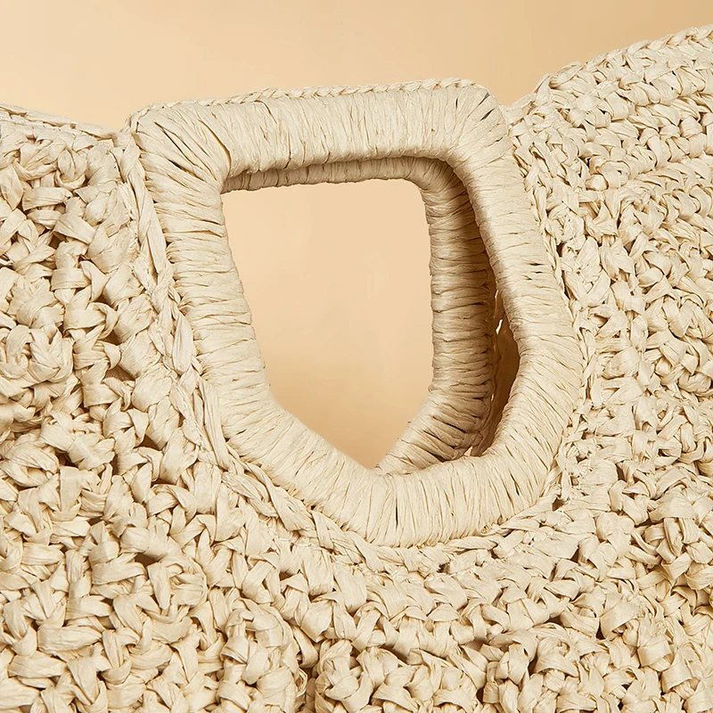 Half-Moon Woven Straw Handbag - Wooden Handle Beach Shopping Basket 17 S899a875e04cb4db987ca3d701b1c6df7l