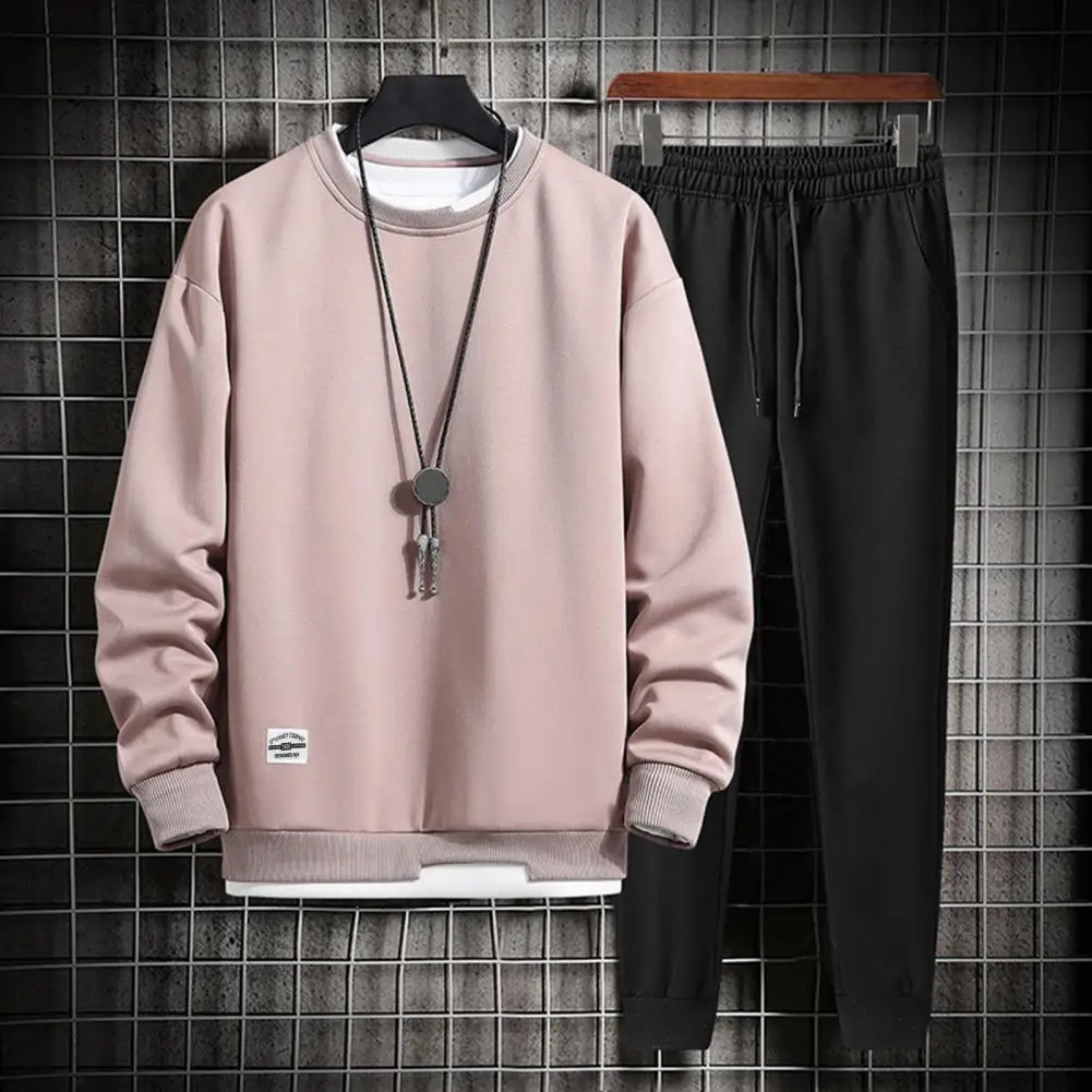 2Pcs/Set O-neck Long Sleeve Mid-rise Elastic Waistband Pockets Men Outfit Autumn Fake Two Pieces Sweatshirt Jogging Pants Set
2Pcs/Set O-neck Long Sleeve Mid-rise Elastic Waistband Pockets Men Outfit Autumn Fake Two Pieces Sweatshirt Jogging Pants Set