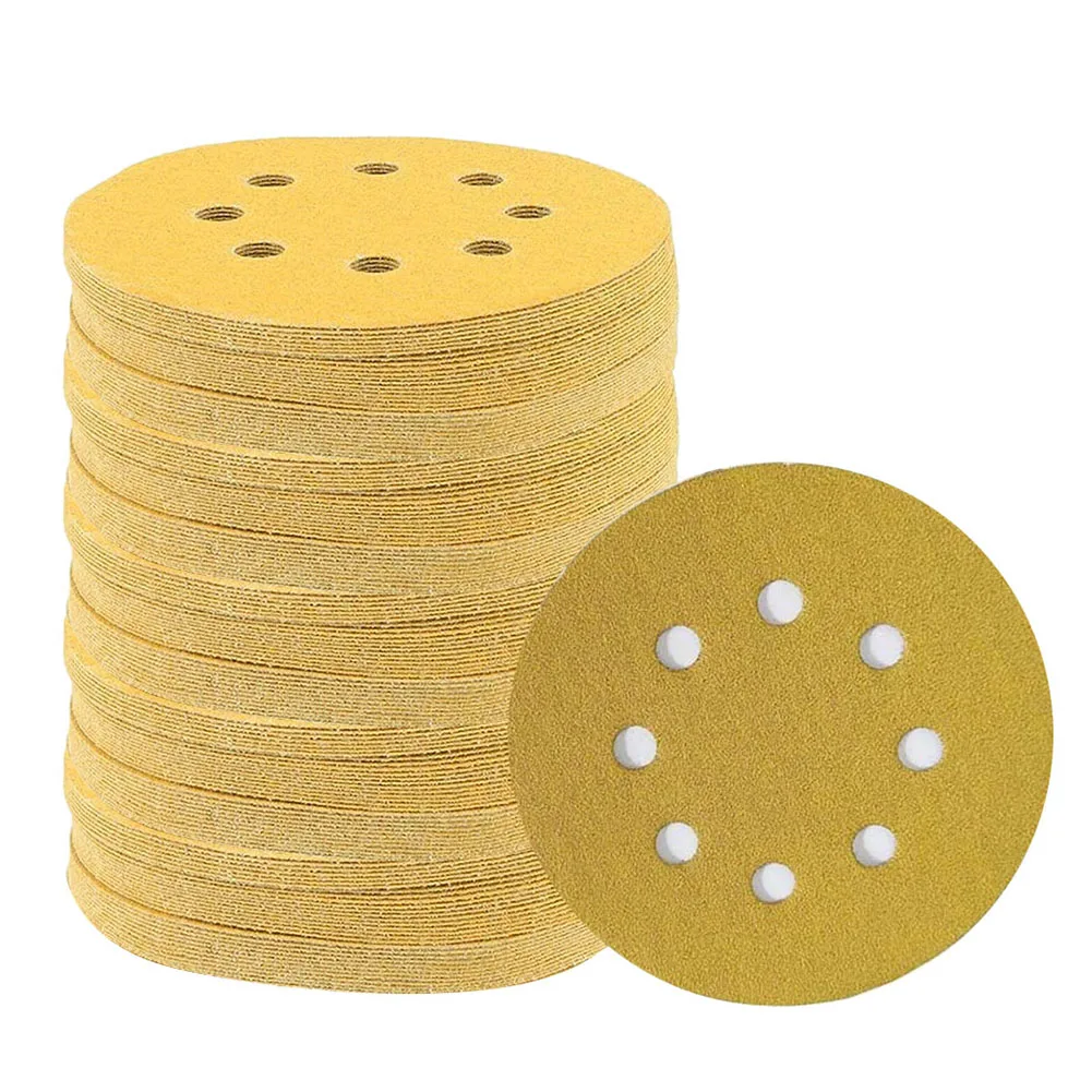 

Brand New Sandpaper Power Tools 125mm 5 Inch 8-hole Alumina Abrasive Durable Sanding Discs Strong Cutting Power