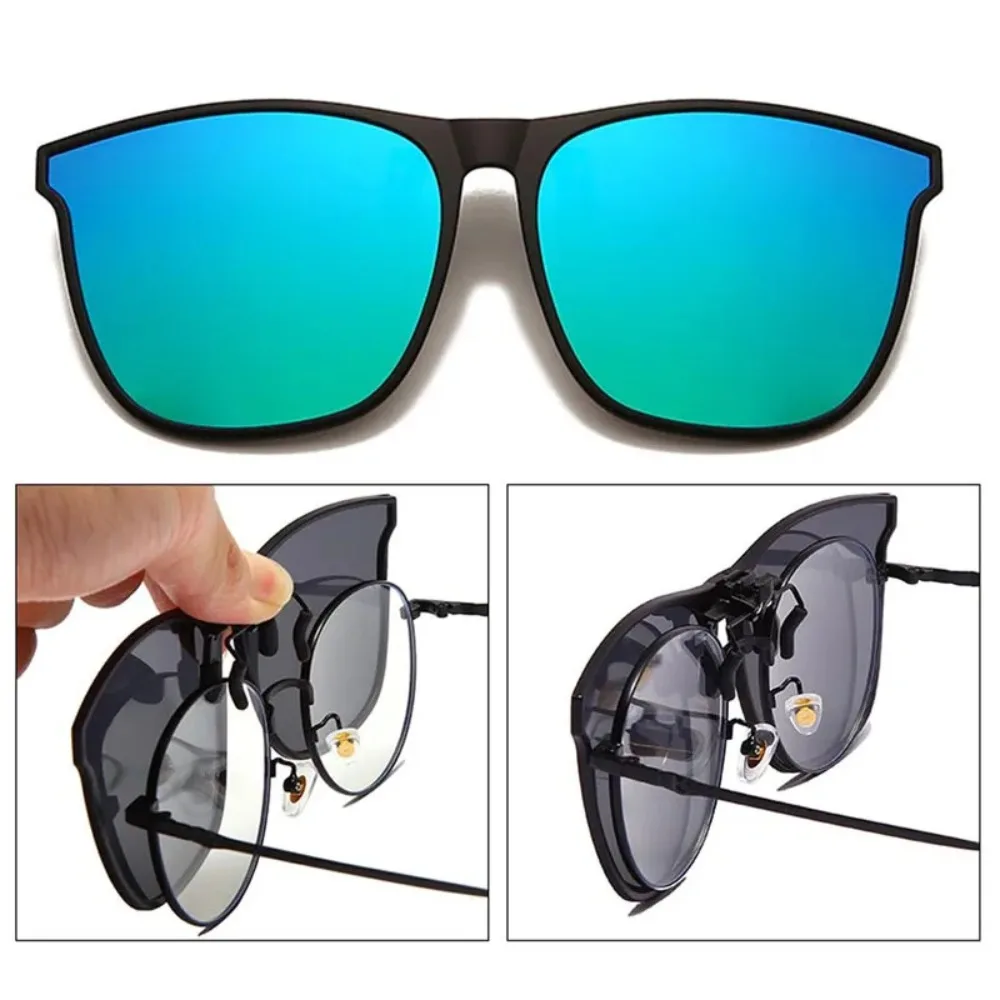 

Солнцезащитные очки Мужские фотохромные, поляризационные, с клипсой, для вождения автомобиля, антибликовые винтажные квадратные очки