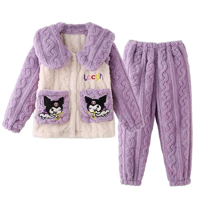 Kawaii Sanrio Kuromi Pajamas Girls Cute Cinnamoroll My Melody Plush Home Clothes Winter Cartoon Anime Sweet Coat Pant Kids Gifts
Kawaii Sanrio Kuromi Pajamas Girls Cute Cinnamoroll My Melody Plush Home Clothes Winter Cartoon Anime Sweet Coat Pant Kids Gifts