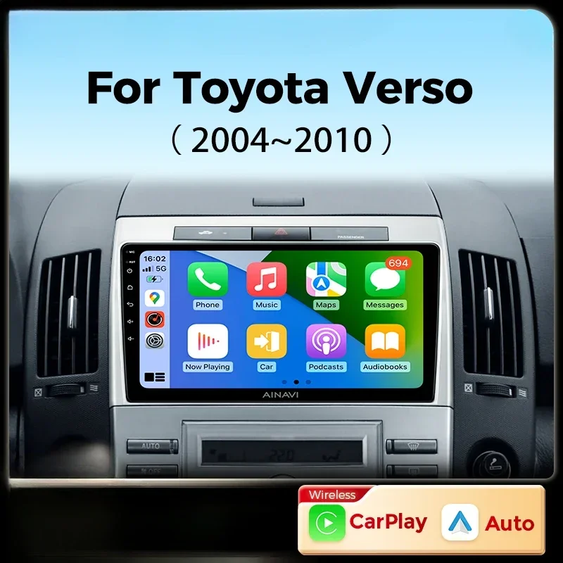 Автомагнитола для Toyota Corolla Verso 2004-2016, мультимедийный видеопроигрыватель на Android, Автомобильный плеер Carplay DSP, Android 10, 2Din, GPS, автомобильная аудиосистема
Автомагнитола для Toyota Corolla Verso 2004-2016, мультимедийный видеопроигрыватель на Android, Автомобильный плеер Carplay DSP, Android 10, 2Din, GPS, автомобильная аудиосистема