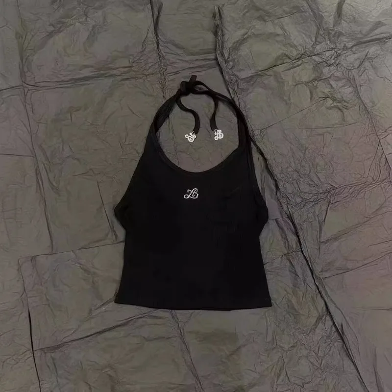 Women Sleeveless Streetwear Y2K Women's Halter Neck Short T-shirt Strap Tank Top Embroidered Letter Backing Sleeveless top mujer
Women Sleeveless Streetwear Y2K Women's Halter Neck Short T-shirt Strap Tank Top Embroidered Letter Backing Sleeveless top mujer