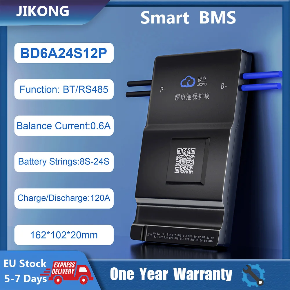 Smart JKBMS BD6A24S12P Active Balance Current 0.6A Li-Ion Lto lifepo4 18650 Battery 4S 8S 16S 24S 12V 24V 36V 48V 72V BT RS485
Smart JKBMS BD6A24S12P Active Balance Current 0.6A Li-Ion Lto lifepo4 18650 Battery 4S 8S 16S 24S 12V 24V 36V 48V 72V BT RS485