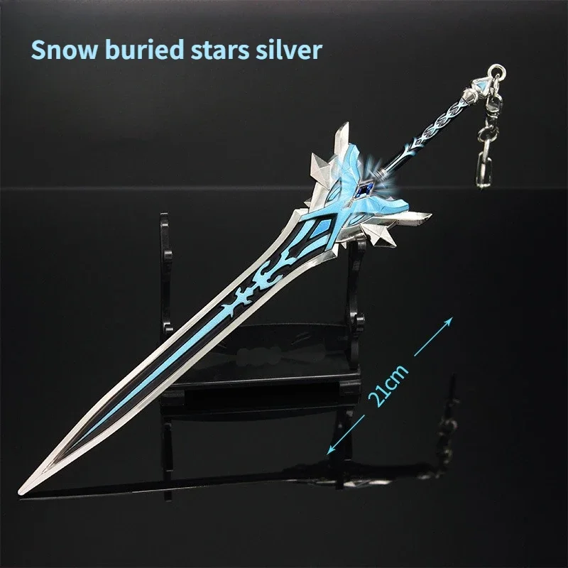 Game Genshin Impact Sword Anime Surrounding 21cm Snow Buried Star Silver Inlaid Diamond Weapon Model Crafts Home Decoration Toys
Game Genshin Impact Sword Anime Surrounding 21cm Snow Buried Star Silver Inlaid Diamond Weapon Model Crafts Home Decoration Toys
