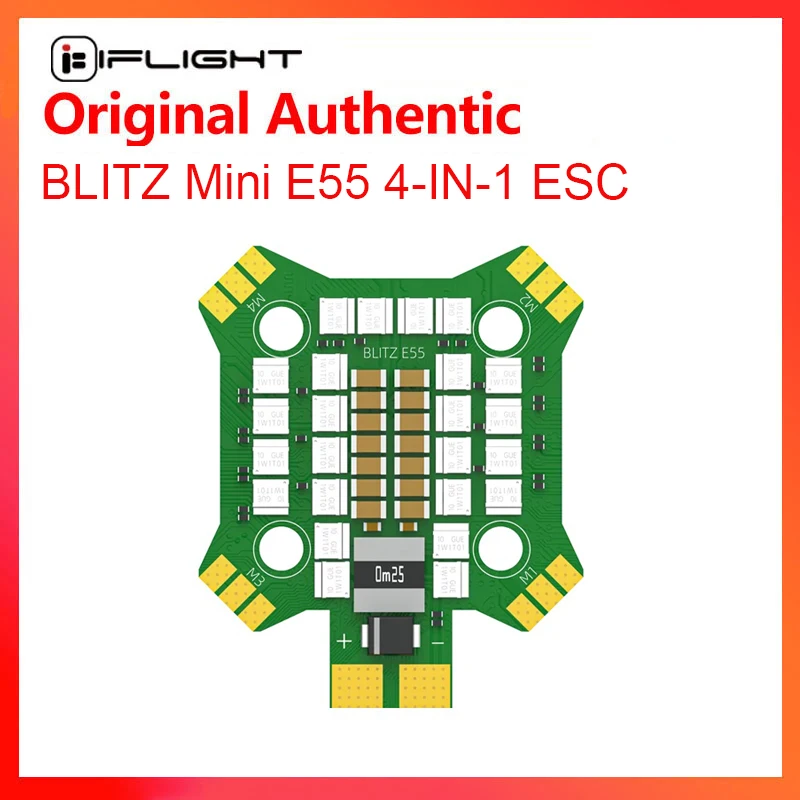 IFlight BLITZ Mini E55 4-в-1 ESC 2-6S 55A с 20*20 мм/Φ 4 мм монтажные отверстия для FPV
IFlight BLITZ Mini E55 4-в-1 ESC 2-6S 55A с 20*20 мм/Φ 4 мм монтажные отверстия для FPV