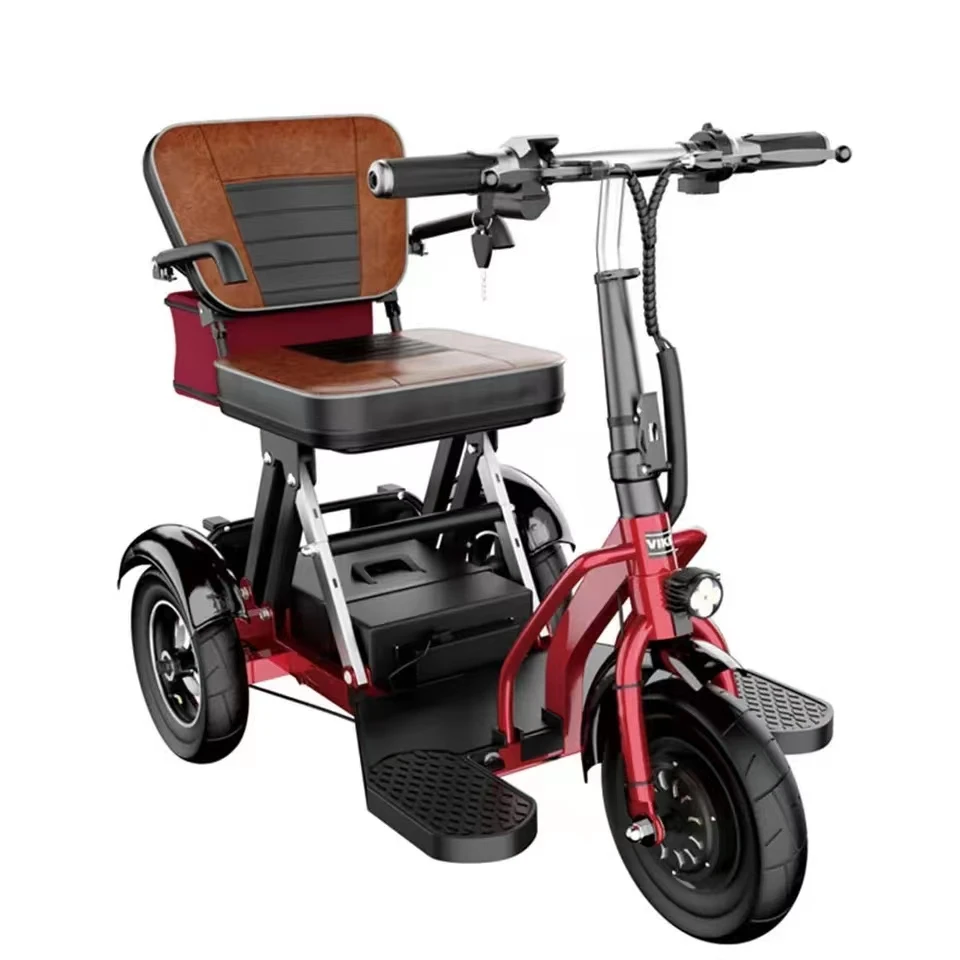 

3 Wheel Electric Tricycle Adults 48V 300W Folding Three Wheel Electric Scooter For Elderly 8 Inch Mobility Scooters Disabled