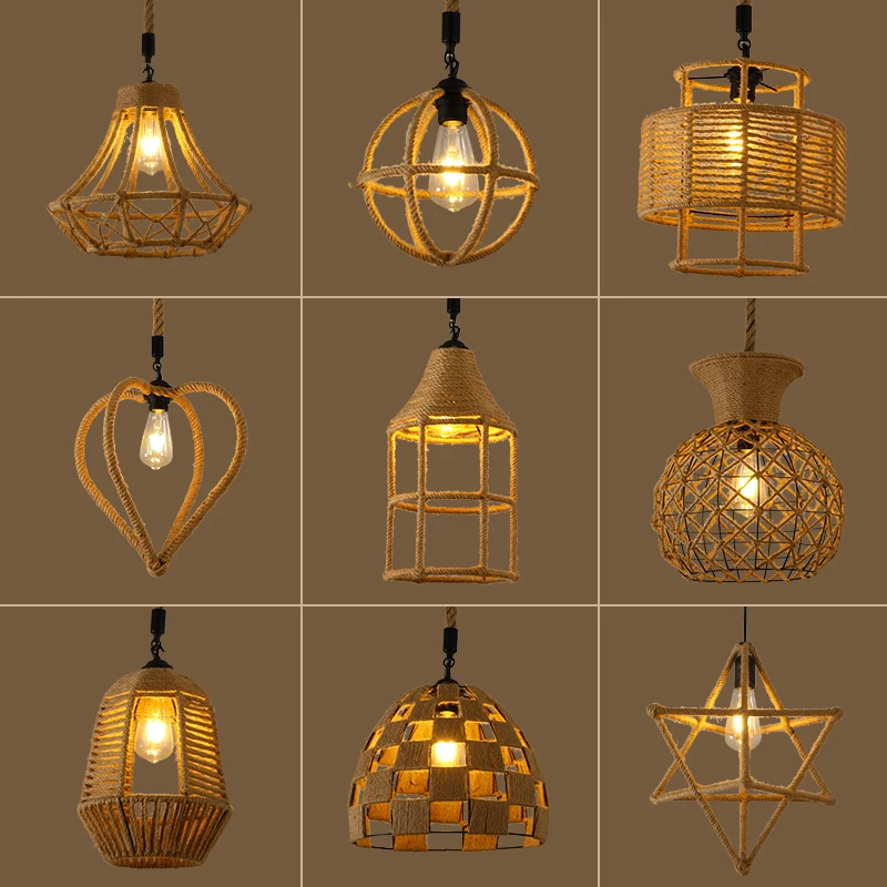 American Style Creative Hemp Rope Chandelier Light Bamboo Pendant Light Lighting Fixtures
American Style Creative Hemp Rope Chandelier Light Bamboo Pendant Light Lighting Fixtures