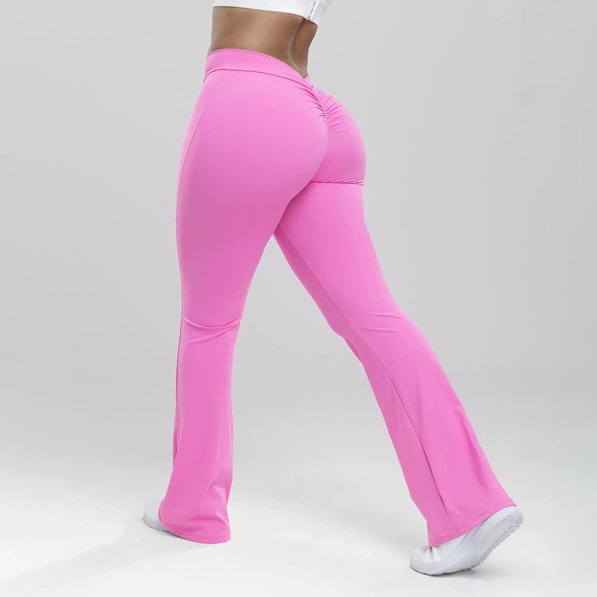 

Yoga Pants Flare Leg Low Waist Exercise Training Running Flare Bottom Push Up Fitness Sport Scrunch Leggings for Gym Pants Women
