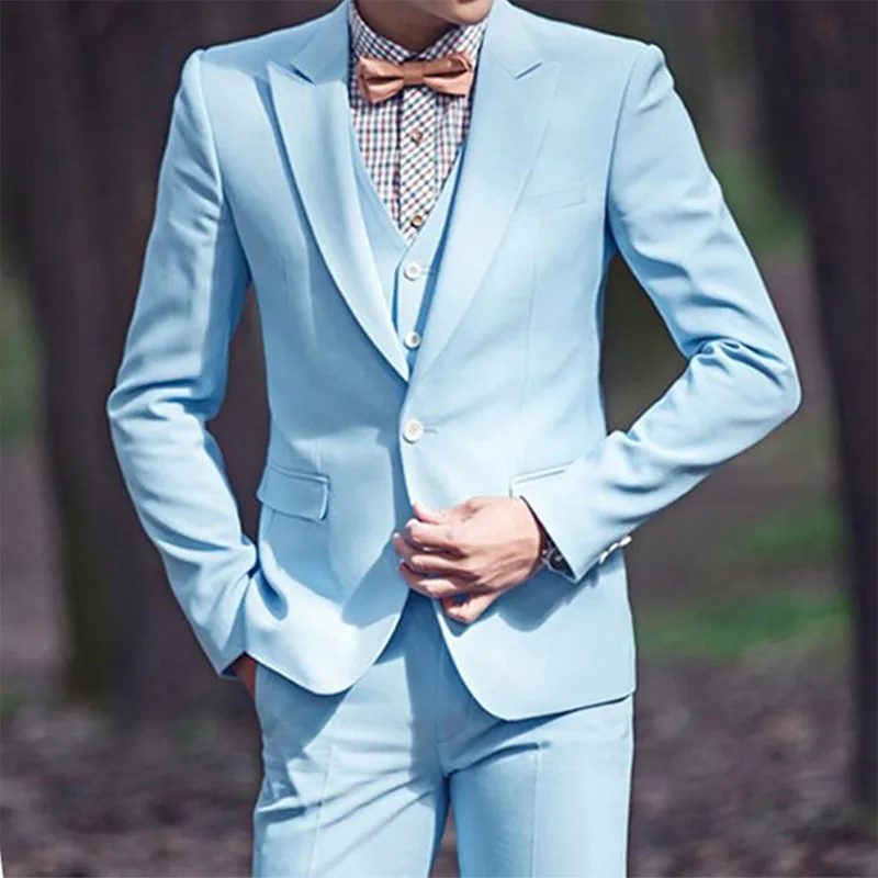 New Fashion Sky Blue Men's Wedding Suits One Button Classic Business Men Suits 3 Pieces (Jacket+Pant+Vest) Trajes De Hombre
New Fashion Sky Blue Men's Wedding Suits One Button Classic Business Men Suits 3 Pieces (Jacket+Pant+Vest) Trajes De Hombre