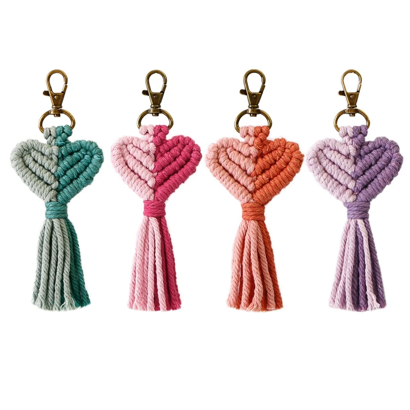 4 Pieces Mini Macrame Keychains Boho Tassel Bag Charms Handcrafted Accessory For Car Key Handbag Supplies
4 Pieces Mini Macrame Keychains Boho Tassel Bag Charms Handcrafted Accessory For Car Key Handbag Supplies