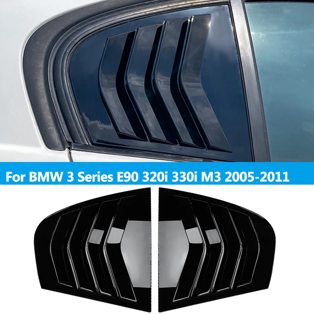 

2PCS Rear Side Window Louver Shutter Triangle Decoration Modified Accessories ABS For BMW 3 Series E90 320i 330i M3 2005-2011