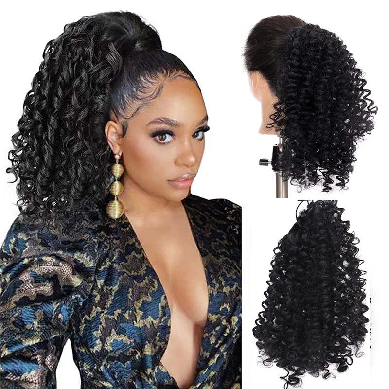 MANWEI Drawstring Puff Ponytail Afro Kinky Curly Hair Extension Synthetic Clip in Pony Tail African American Hair Extension
MANWEI Drawstring Puff Ponytail Afro Kinky Curly Hair Extension Synthetic Clip in Pony Tail African American Hair Extension