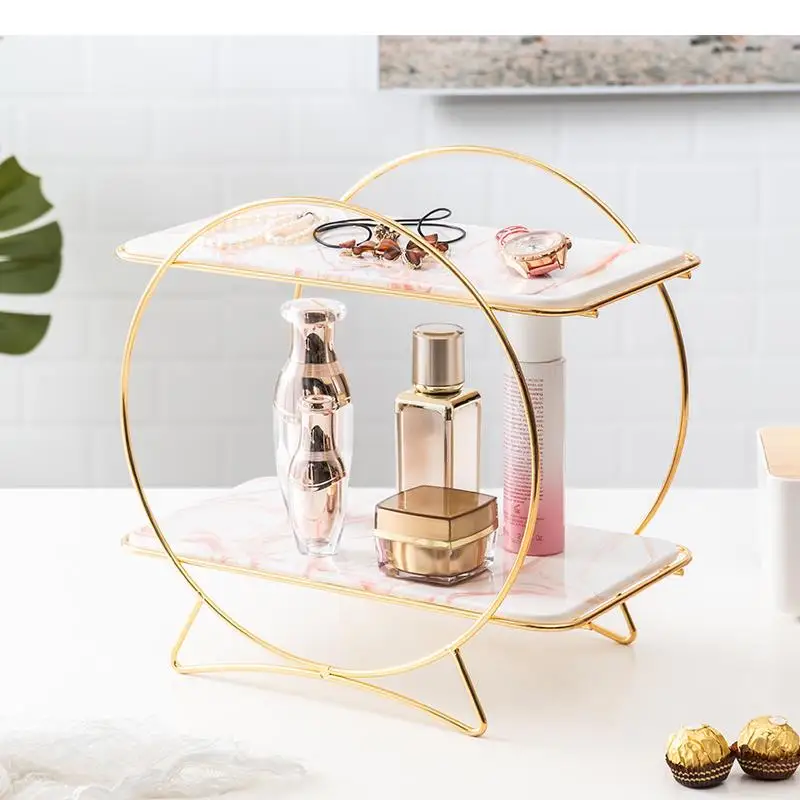 ceramics Double layer Storage rack desktop cosmetic accessories cake living room bedroom Creative European style Decoration
ceramics Double layer Storage rack desktop cosmetic accessories cake living room bedroom Creative European style Decoration