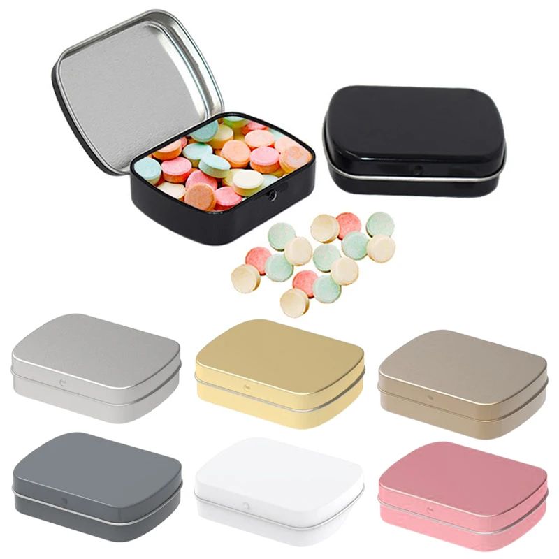 Mini Metal Hinged Tin Box Portable Small Rectangular Flip Iron Box Storage For Candy Jewelry Organizer Home Party Supplies 
Mini Metal Hinged Tin Box Portable Small Rectangular Flip Iron Box Storage For Candy Jewelry Organizer Home Party Supplies