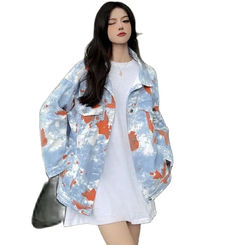 2023 Autumn New Coat For Women Bomb The Street Tie-dyed Chaqueta Korean Version Single Breasted Lapel Loose Free Shipping
2023 Autumn New Coat For Women Bomb The Street Tie-dyed Chaqueta Korean Version Single Breasted Lapel Loose Free Shipping