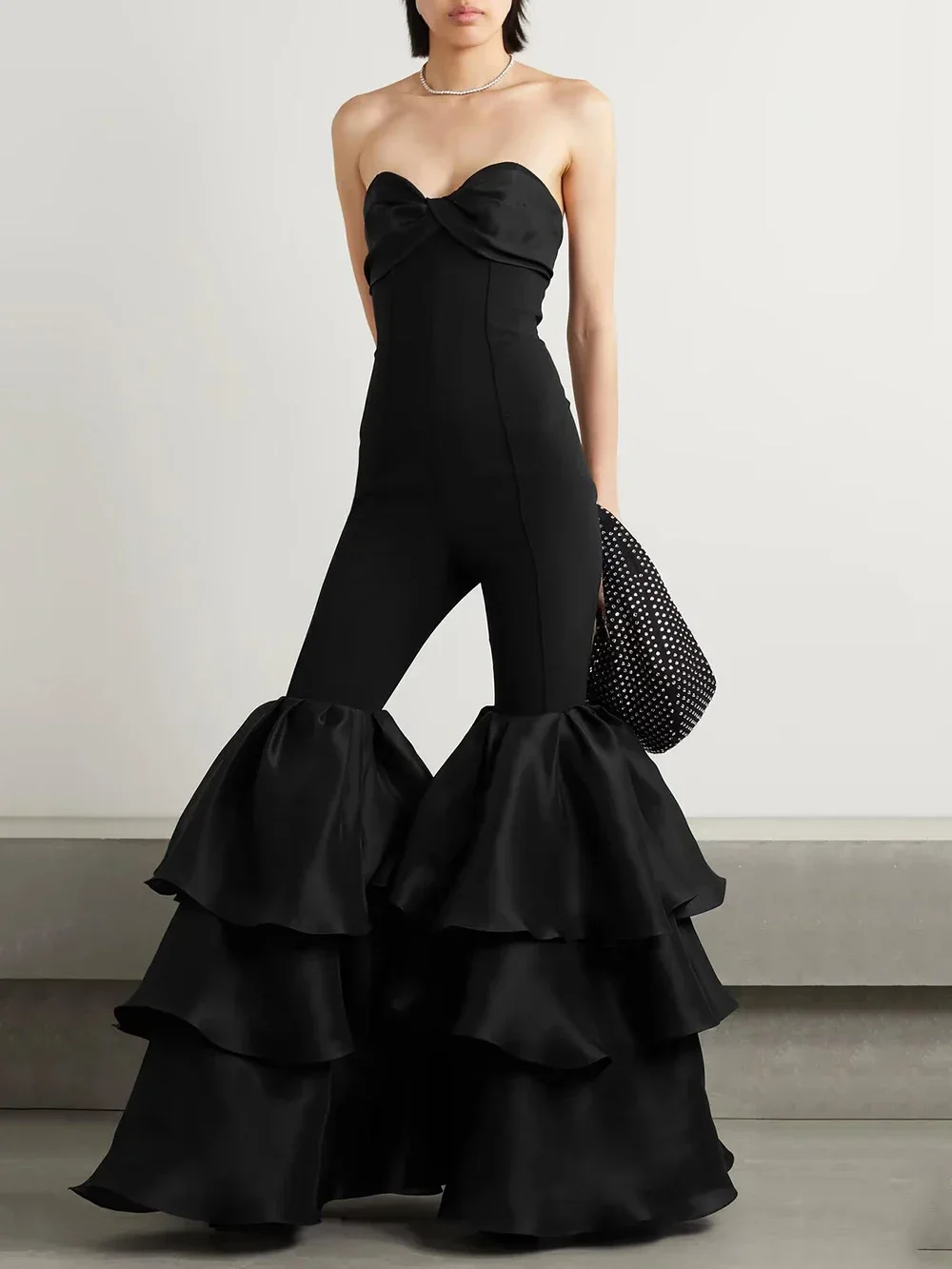 Black Sexy Women'S Strapless Ruffled Bandage Wide Leg Jumpsuit Bodycon Celebrity Party Runway Evening Jumpsuit
Black Sexy Women'S Strapless Ruffled Bandage Wide Leg Jumpsuit Bodycon Celebrity Party Runway Evening Jumpsuit