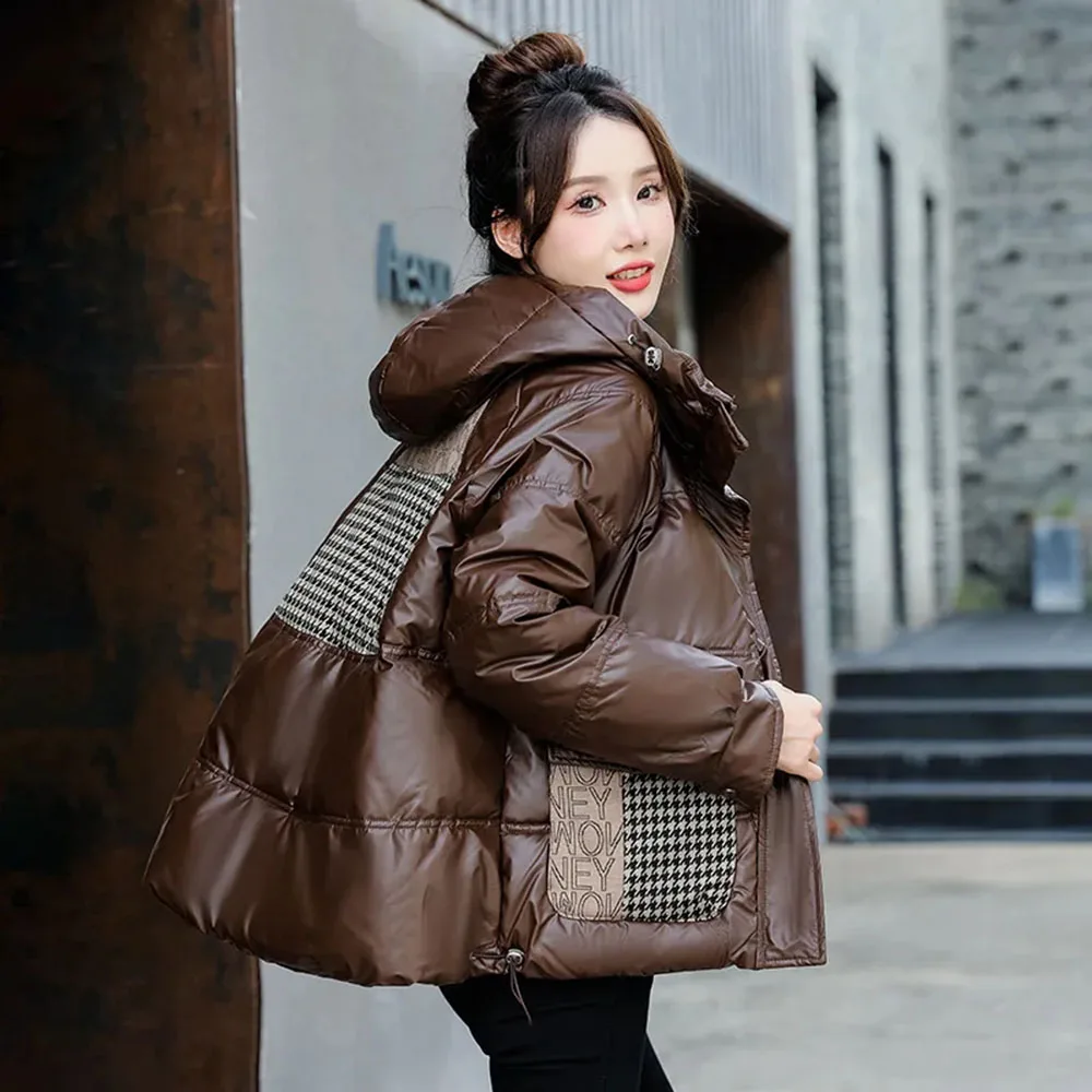 Winter Women Stand Collar Hooded Parkas Casual Patchwork Pocket Down Cotton-padded Coat Female Long Sleeve Short Warm Jackets
Winter Women Stand Collar Hooded Parkas Casual Patchwork Pocket Down Cotton-padded Coat Female Long Sleeve Short Warm Jackets