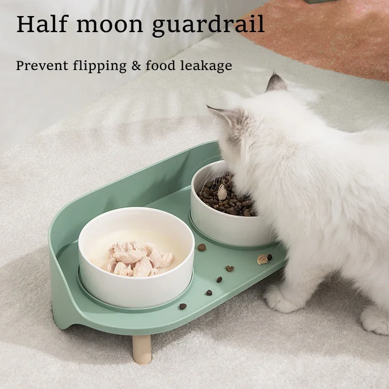 

Поднятая водой Шейная защита для домашних животных тарелка для позвоночника двойная кошка Регулируемая миска для кошек кормушка товары для щенков