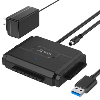 Alxum USB 3.0-IDE SATA 어댑터, 하드 디스크 드라이브 리더기, 3 in 1 USB SATA 전송 변환기, 2.5 인치, 3.5 인치 IDE SATA HDD SSD